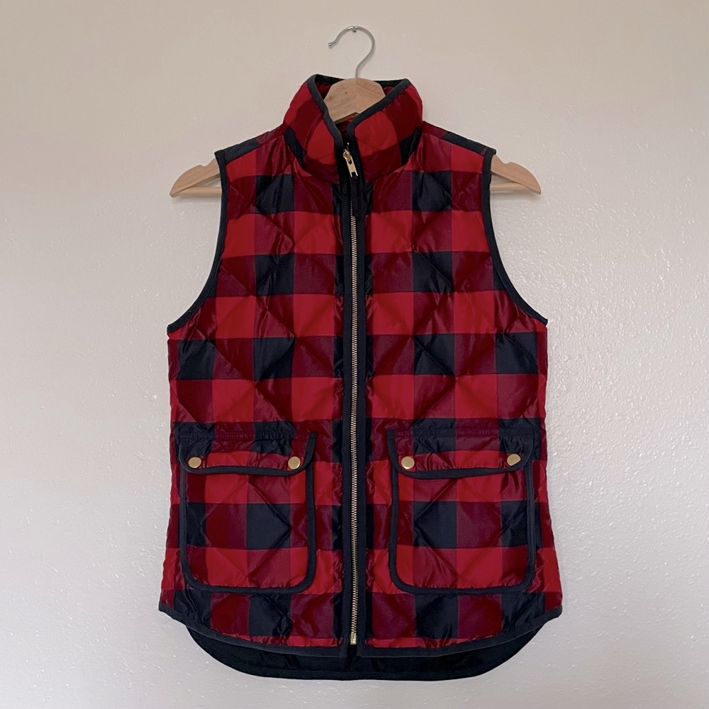 J. Crew Plaid Puffer Vest